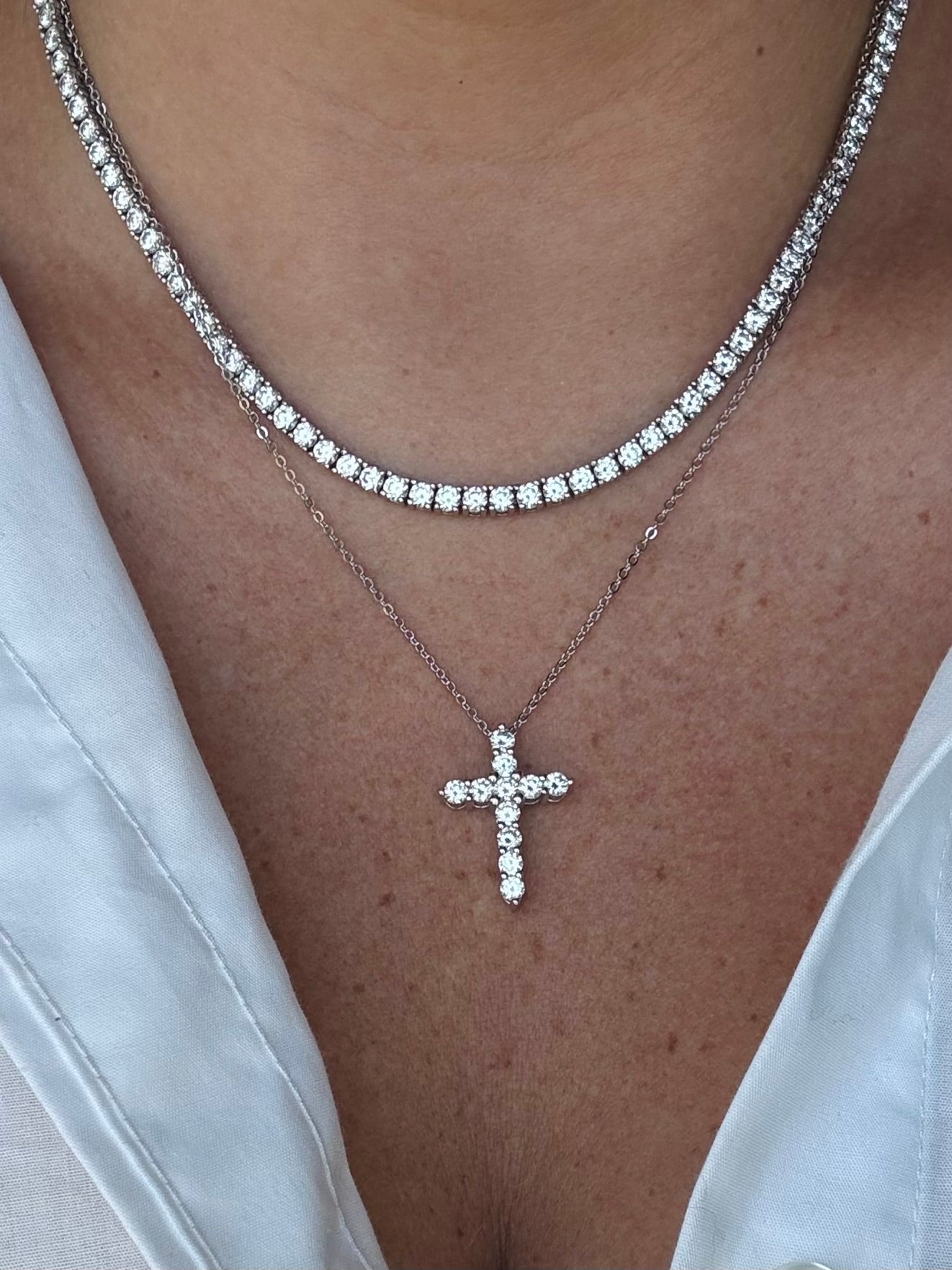 Moissanite Cross Necklace