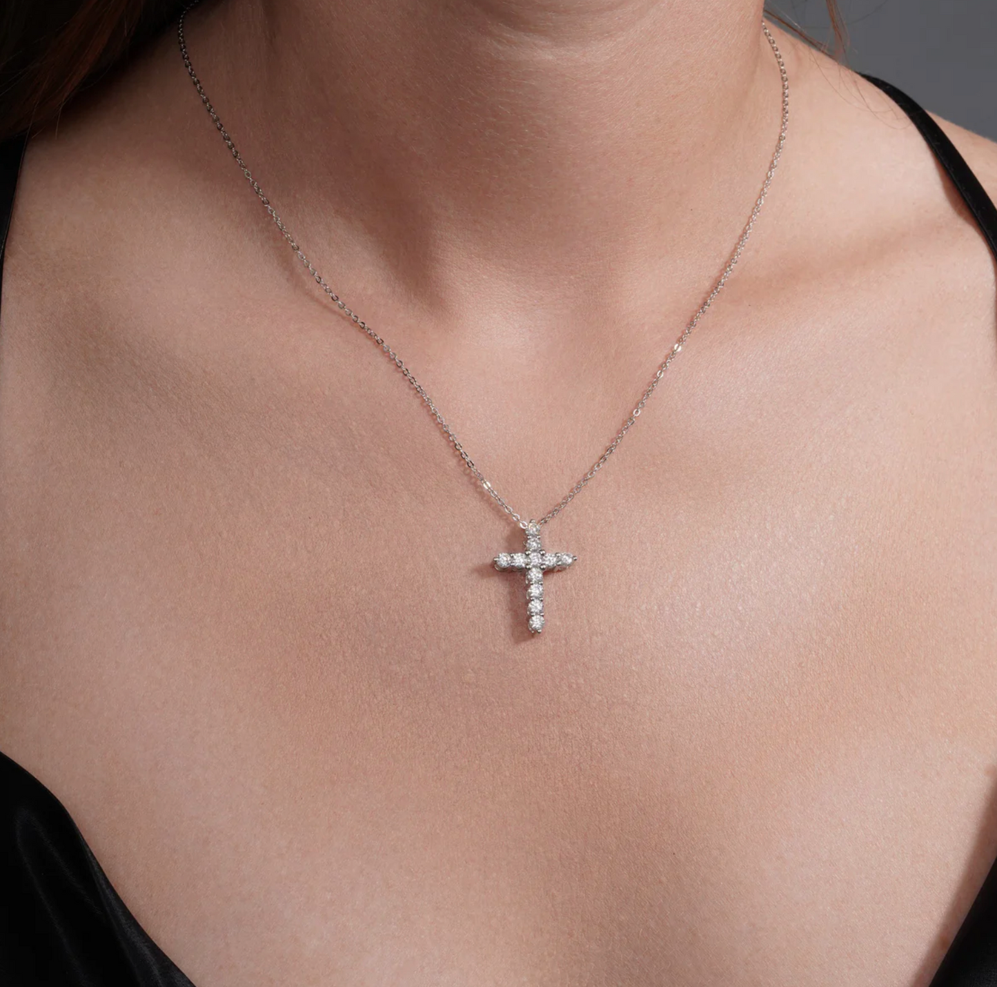 Moissanite Cross Necklace