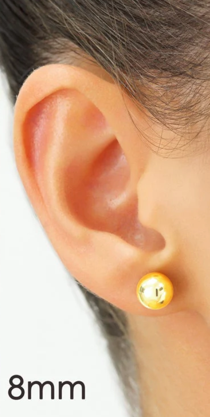 Classic 14K Gold Ball Stud Earrings