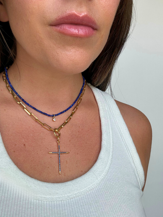 Pave Cross Charm