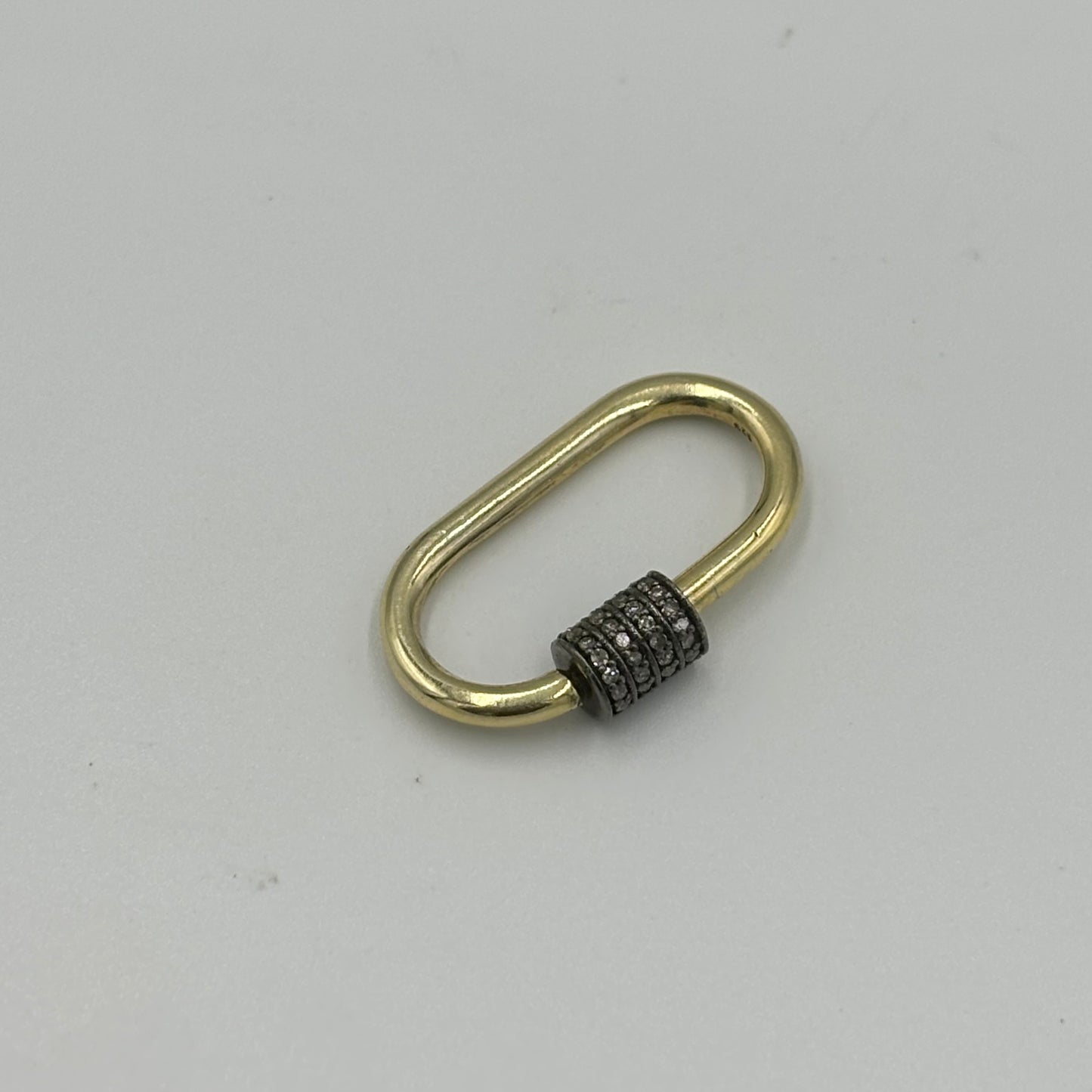 Medium Carabiner Lock with Oxidized Champagne Diamond Clasp