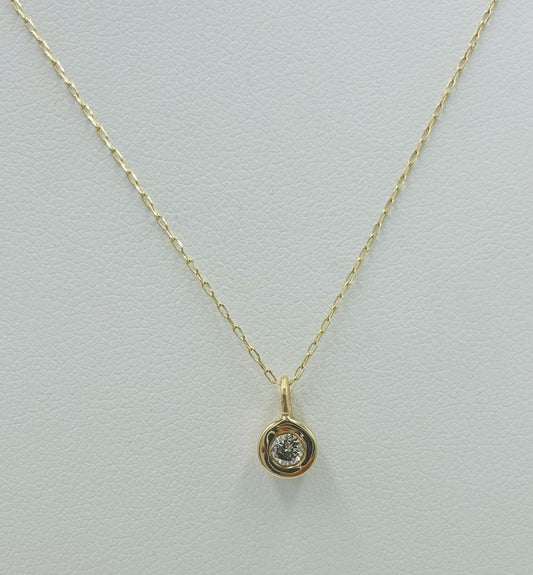 Natural Diamond Bezel Set Pendant Necklace