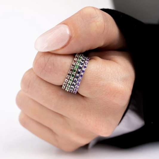 Dainty Colored Eternity Band