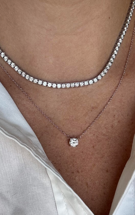 Moissanite 3mm Tennis Necklace